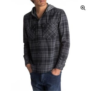 QUICKSLIVER SNAP UP GREY FLANNEL HOODED Sz L